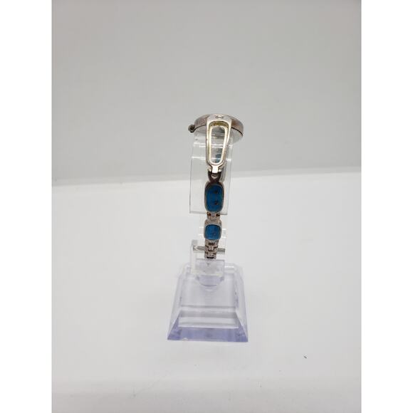 Gem Time women's dress watch. Small silver and white face. Blue bead band. GT-03 - Picture 5 of 8